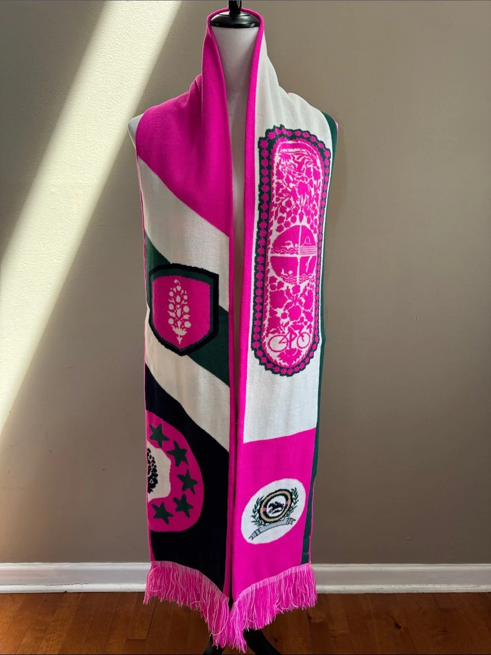 Free People Movement Big League Reversible Hot Pink‎ Winter Colorful Scarf - NEW